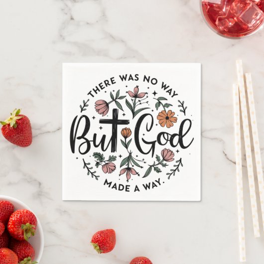 Maar God Floral Christelijk Servet (Insitu)