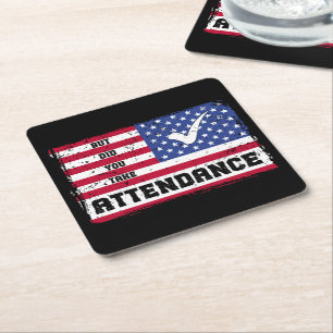 Maar heb je de presentieleraar American Flag meege Kartonnen Onderzetters