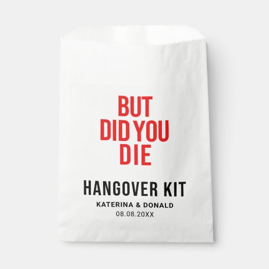 Maar heb je die weddenschap met Hangover Recovery  Bedankzakje (Voorkant)