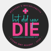 Maar heb je Neon Hot Pink Blue Hangover Kit doodge Ronde Sticker (Voorkant)