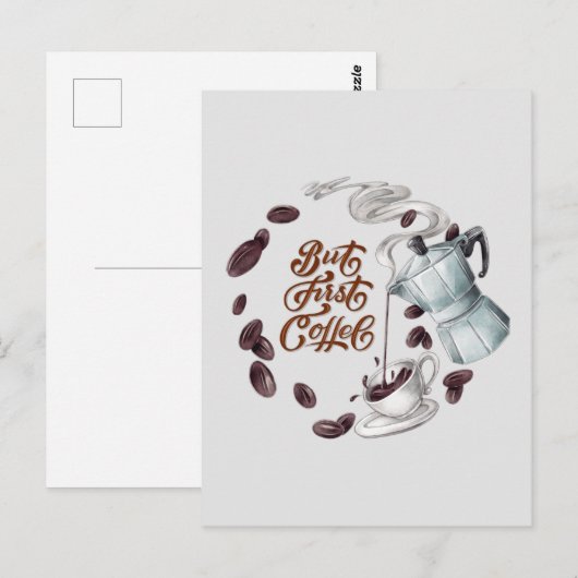 Maar het eerste koffie-Briefkaart Briefkaart (Voorkant / Achterkant)
