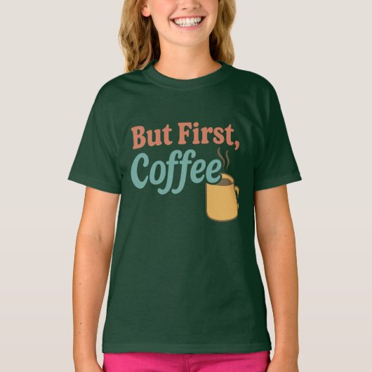 Maar het eerste ontwerp van de koffie-retro-Mok | T-shirt (Voorkant)