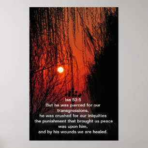 Maar hij werd doorboord voor onze overtredingen poster