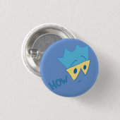 Maar hoe Button (Cyaan op Periwinkle) (Voorkant /achterkant)