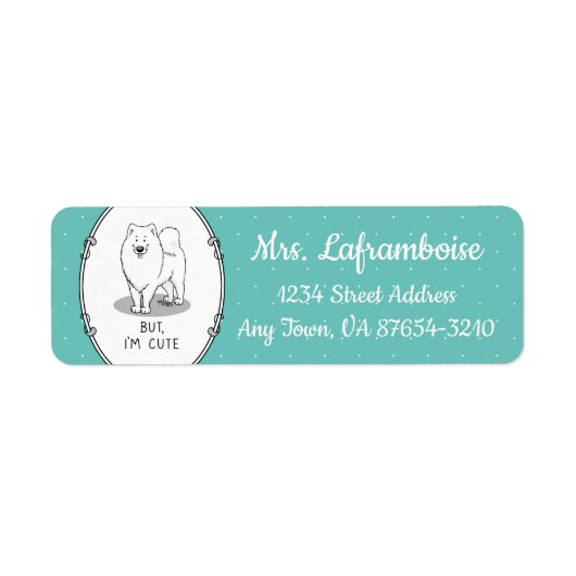 Maar ik ben Cute Samoyed Dog Etiket (Voorkant)