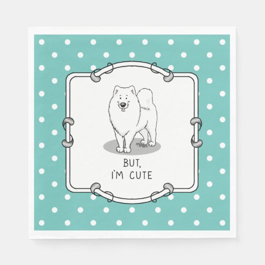 Maar ik ben Cute Samoyed Dog Funny Sammie Servet (Voorkant)