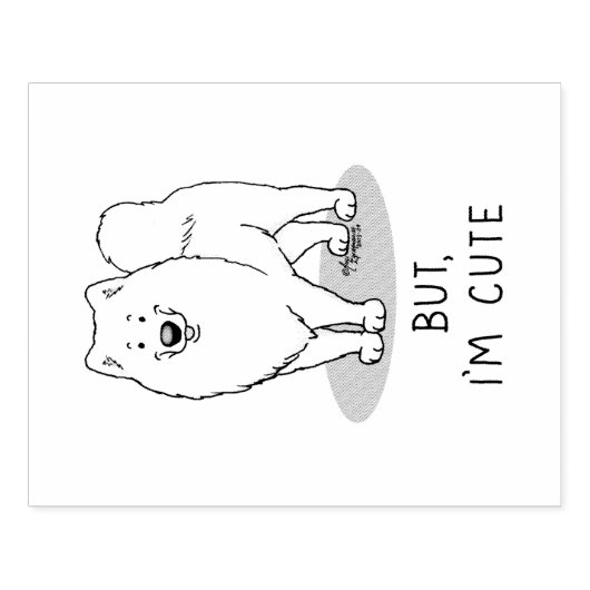 Maar ik ben Cute Samoyed Dog Rubberstempel (Afrduk)