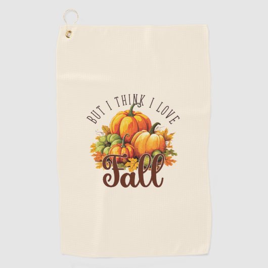 Maar ik denk dat ik hou van Herfst - pompoenen en Golfhanddoek (Voorkant)