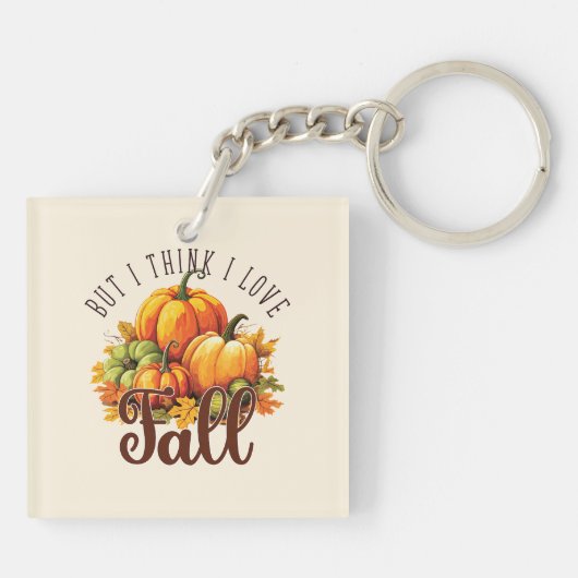 Maar ik denk dat ik hou van Herfst - pompoenen en  Sleutelhanger (Achterkant)
