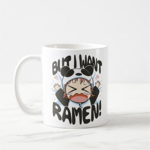 Maar ik wil Ramen Kawaii Panda Girl Hissyfit Koffiemok