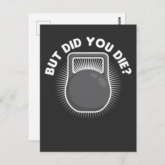 Maar je bent net zo goed als Kettlebell Gym Workou Briefkaart (Voorkant / Achterkant)