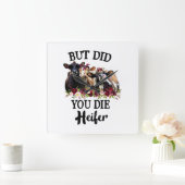 Maar je hebt de Koe van Heifer Flower overgegeven Vierkante Klok (Huis)