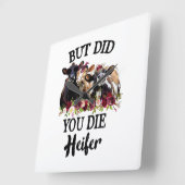 Maar je hebt de Koe van Heifer Flower overgegeven Vierkante Klok (Hoek)
