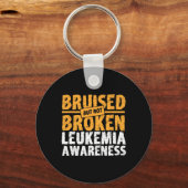 Maar niet gebroken steun leukemie bewustzijn sleutelhanger (Voorkant)