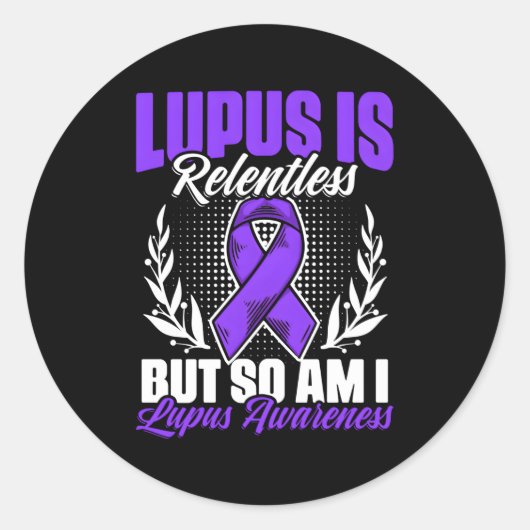 Maar ook ben ik Paarse Ribbon Lupus Ronde Sticker (Voorkant)