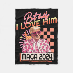 Maar papa ik hou van hem Mega 2024 Donald Trump Te Fleece Deken