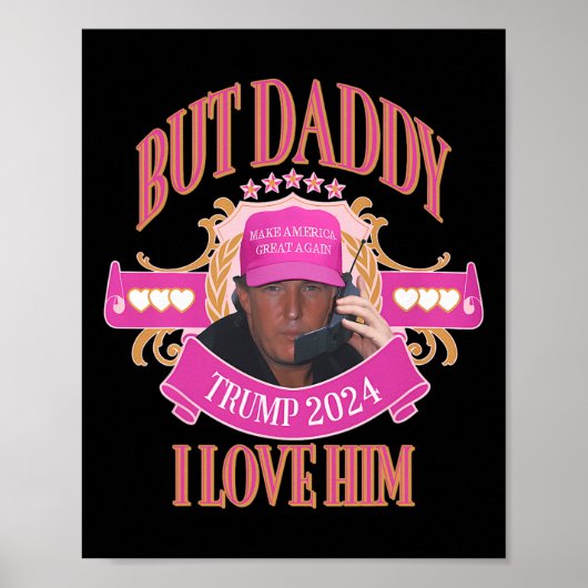 Maar papa Trump 2024 Ik hou van hem kleding Poster (Voorkant)