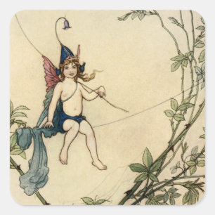 Maar Puck zat op een Spider Thread Vierkante Sticker