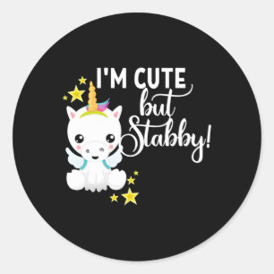 Maar Stabby Unicorn voelt zich een beetje stabiel  Ronde Sticker