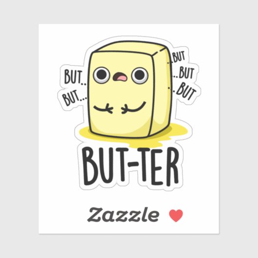 Maar ter Funny Butter Pun Sticker (Vel)
