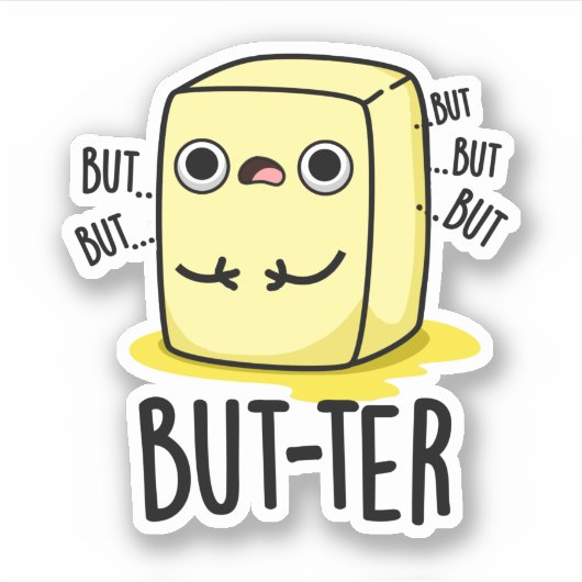 Maar ter Funny Butter Pun Sticker (Voorkant)