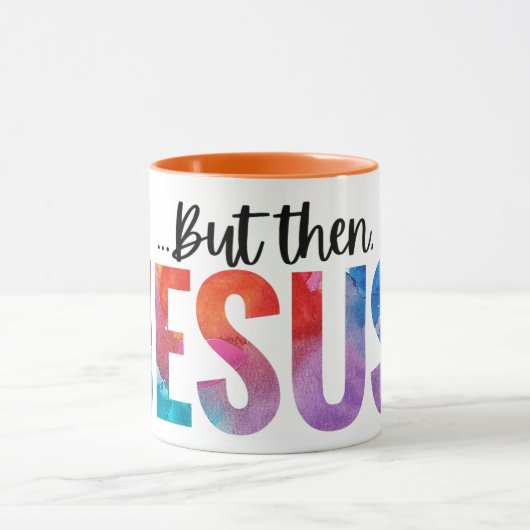 Maar toen was Jezus Grote Abstracte Mok Faith Quot (Midden)