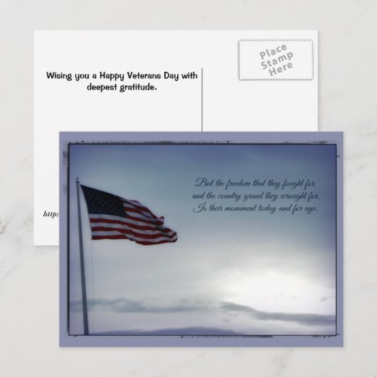 Maar voor Vrijheidsgevecht ... Veterans Day Briefk Briefkaart (Voorkant / Achterkant)