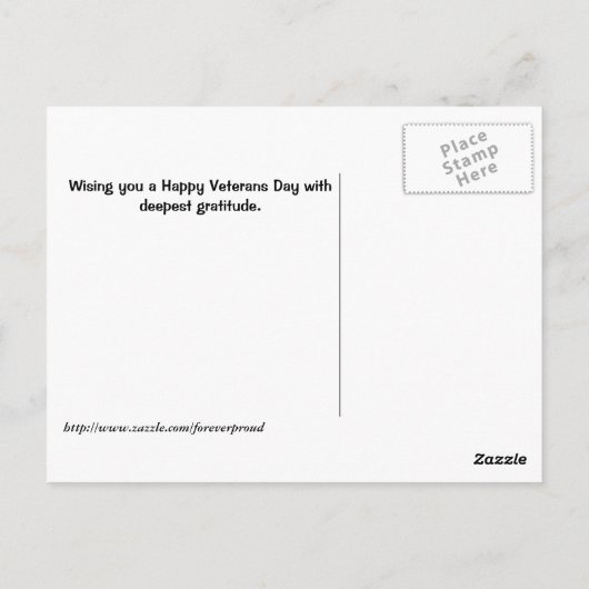 Maar voor Vrijheidsgevecht ... Veterans Day Briefk Briefkaart (Achterkant)