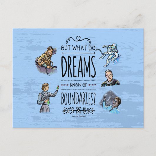 Maar wat dromen weten de grenzen? briefkaart (Voorkant)