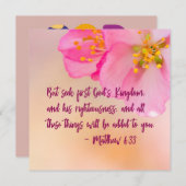 Maar zoek eerst het koninkrijk Christelijke Floral (Voorkant / Achterkant)