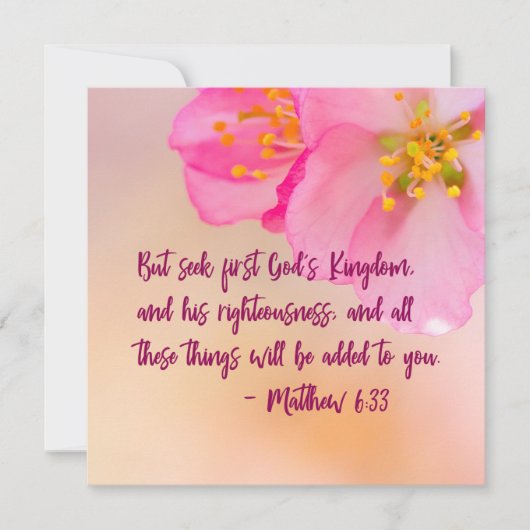 Maar zoek eerst het koninkrijk Christelijke Floral (Voorkant)