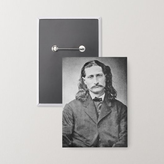 Maarschalk Wild Bill Hickok Old West Pistolheld Button (Voorkant / Achterkant)