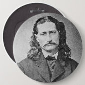 Maarschalk Wild Bill Hickok Old West Pistolhelden. Ronde Button 6,0 Cm (Voorkant /achterkant)