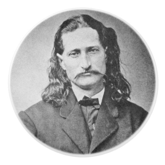 Maarschalk Wild Bill Hickok Old West Pistoolheld Keramische Knop (Voorkant)
