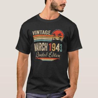 maart 1943 79 jaar oude verjaardag t-shirt