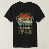 Maart 1948  75 jaar oud Retro 75th Birthda T-shirt (Design voorkant)