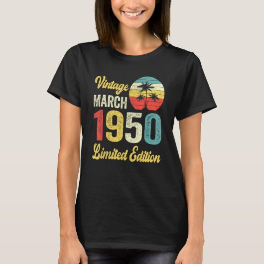  maart 1950 72 jaar oude verjaardag 1 t-shirt (Voorkant)