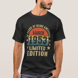 maart 1953: 70 jaar Geweldige Retro 70e bi T-shirt