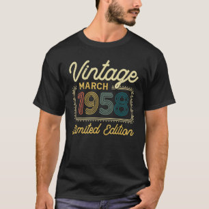 maart 1958 64 jaar oude verjaardag t-shirt