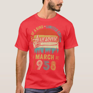 Maart 1958  65 jaar oud Retro 65th Birthda T-shirt