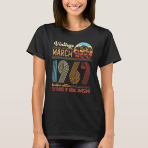 maart 1967 55 jaar oud 55e B Dag Decoraat T-shirt