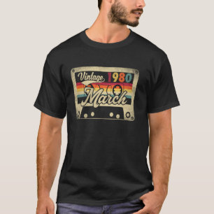 maart 1980 45e verjaardag Retro - 45 jaar T-shirt