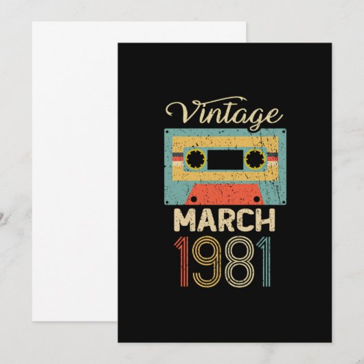  maart 1981 40e verjaardag 40 jaar cadeau kaart (Voorkant / Achterkant)