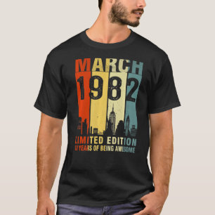 maart 1982 40 jaar Geweldige T-shirt