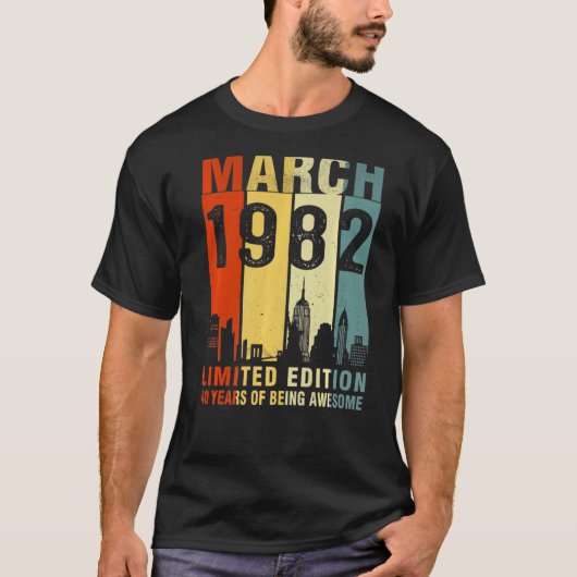 maart 1982 40 jaar Geweldige T-shirt (Voorkant)