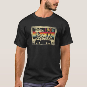 Maart 1986 36e Verjaardagscadeau Vintage Cassette T-shirt