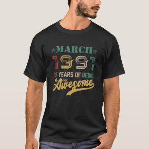 maart 1991 Geweldige 30 jaar oude 30e geboorte T-shirt