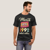 maart 1992 31 jaar oude gelukkige verjaardag voor  t-shirt (Voorkant volledig)
