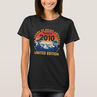maart 2010 13 jaar Geweldige dertiende verjaardag T-shirt