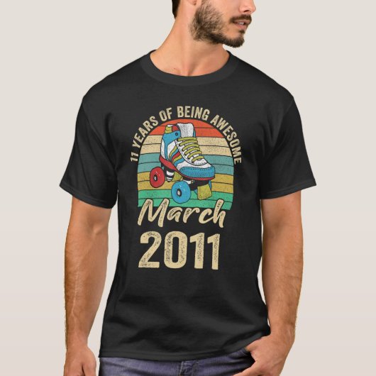 Maart 2011 elf jaar oud 11-jaars kleding t-shirt (Voorkant)